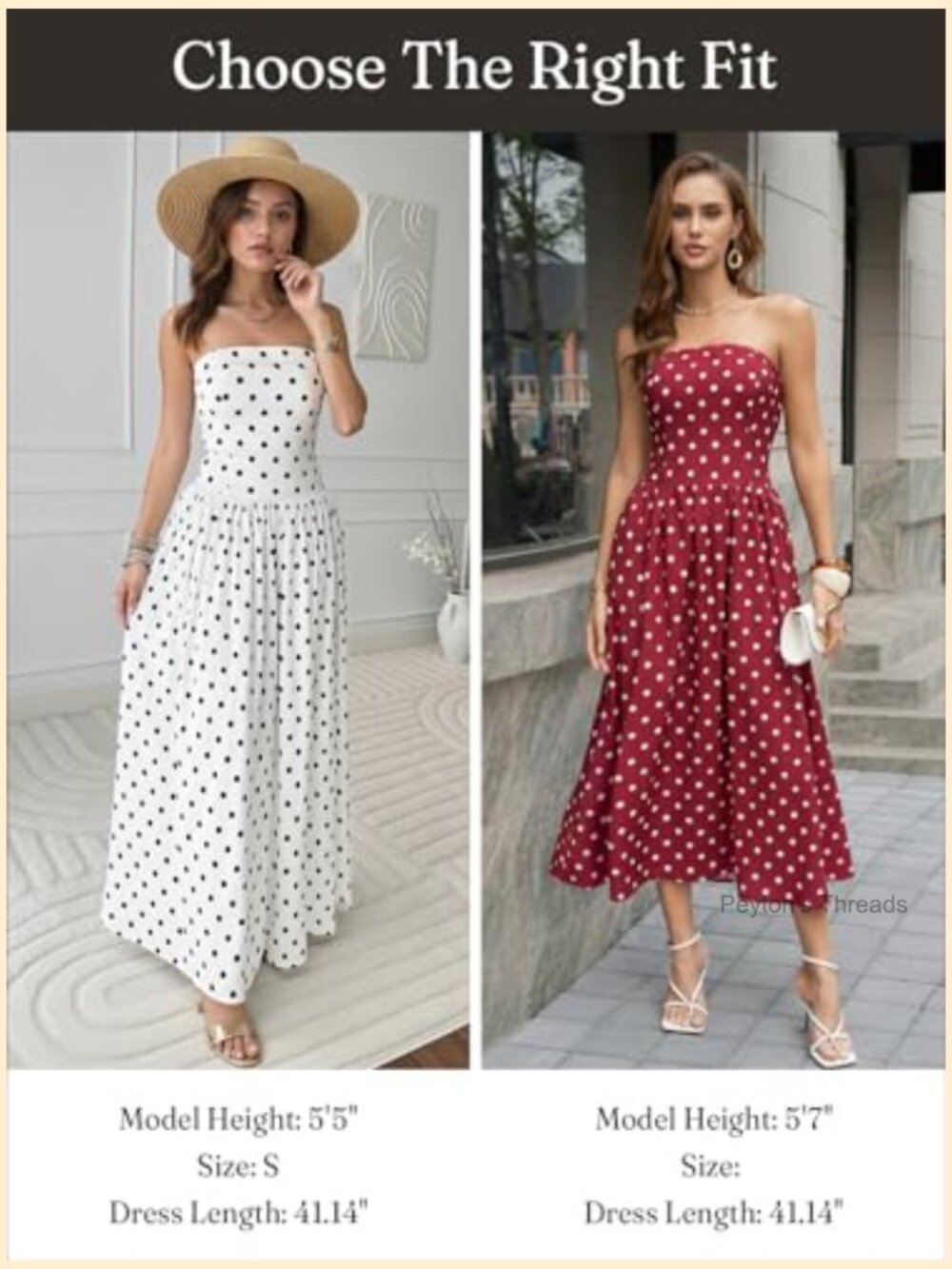Strapless Smocked Tube Top Maxi Dress with Pockets Flowy Summer - Picture 6 of 7